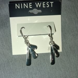Nine West Shiny Silver Drop Earrings